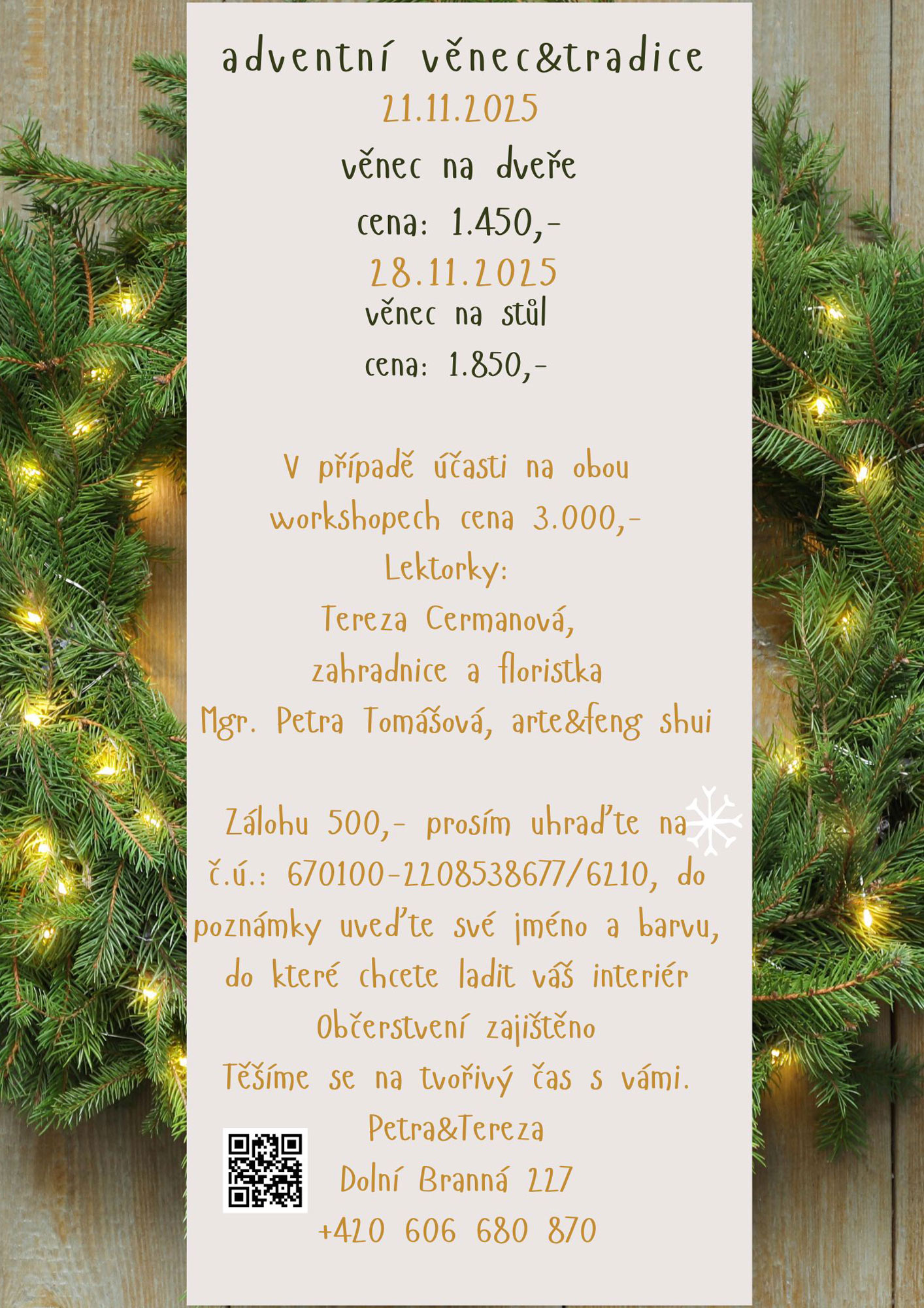 Adventní věnec workshop